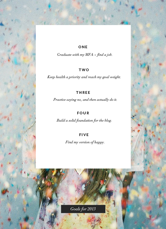 Goals for 2013 - Kelsey of Pinegate Road