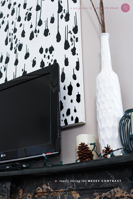 DIY large painting for over the mantle - Pinegate Road - loving the messy contrast